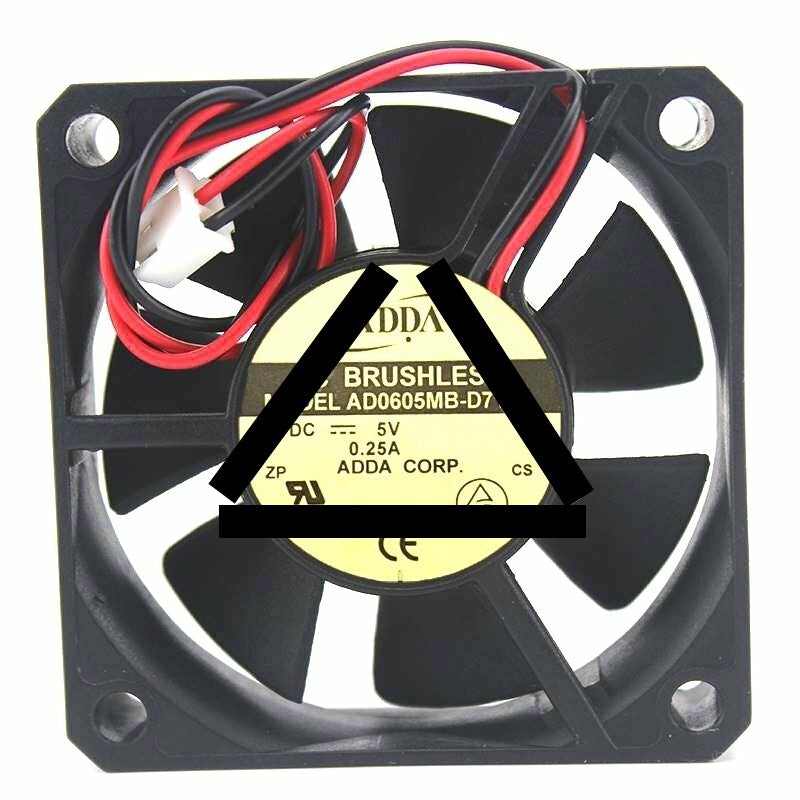 ADDA AD0605MB-D71GL DC 5V 0.25A 2 Wires Axial Cooling Fan