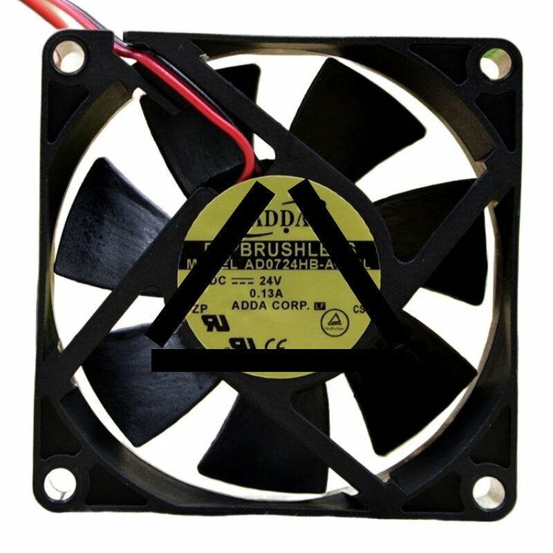 ADDA AD0724HB-A70GL DC 24V 0.13A 2 Wires Axial Cooling Fan