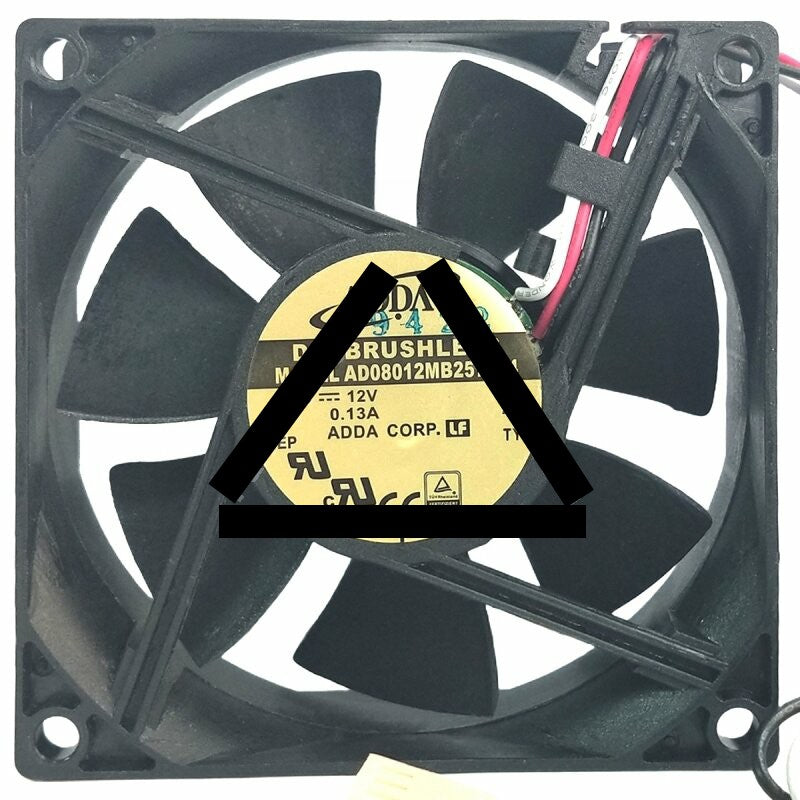 ADDA AD08012MB257304 DC 12V 0.13A 3 Wires Brushless Axial Cooling Fan