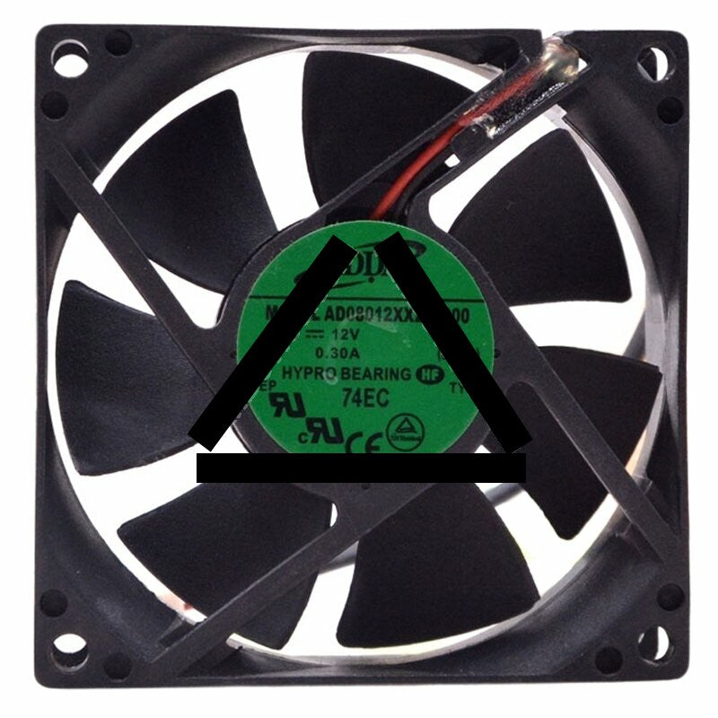 ADDA AD08012XX257000 DC 12V 0.30A 2 Wires HYPRO Bearing Axial Cooling Fan