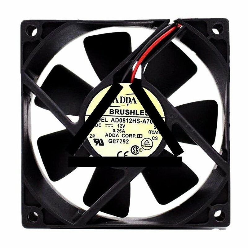 ADDA AD0812HS-A70GL DC 12V 0.25A 2 Wires Axial Cooling Fan