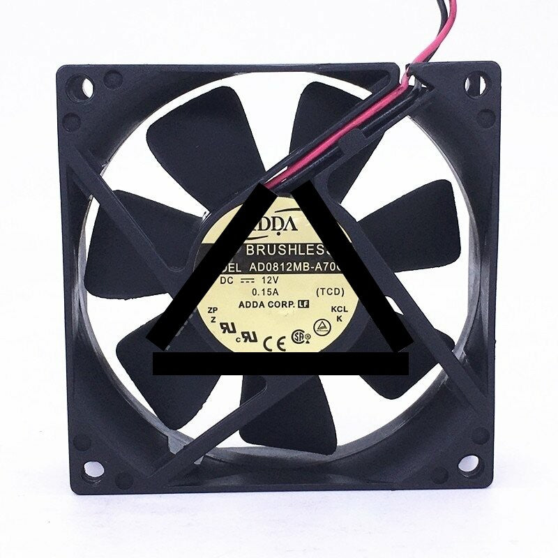 ADDA AD0812MB-A70GL DC 12V 0.15A 2 Wires Axial Cooling Fan