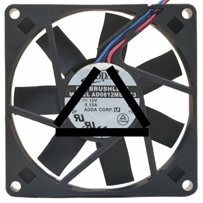ADDA AD0812MB-D73 DC 12V 0.15A 3 Wires Brushless Axial Cooling Fan