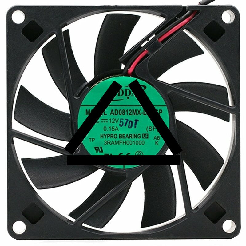 ADDA AD0812MX-D91GP DC 12V 0.15A 2 Wires 8015 HYPRO Bearing Axial Fan