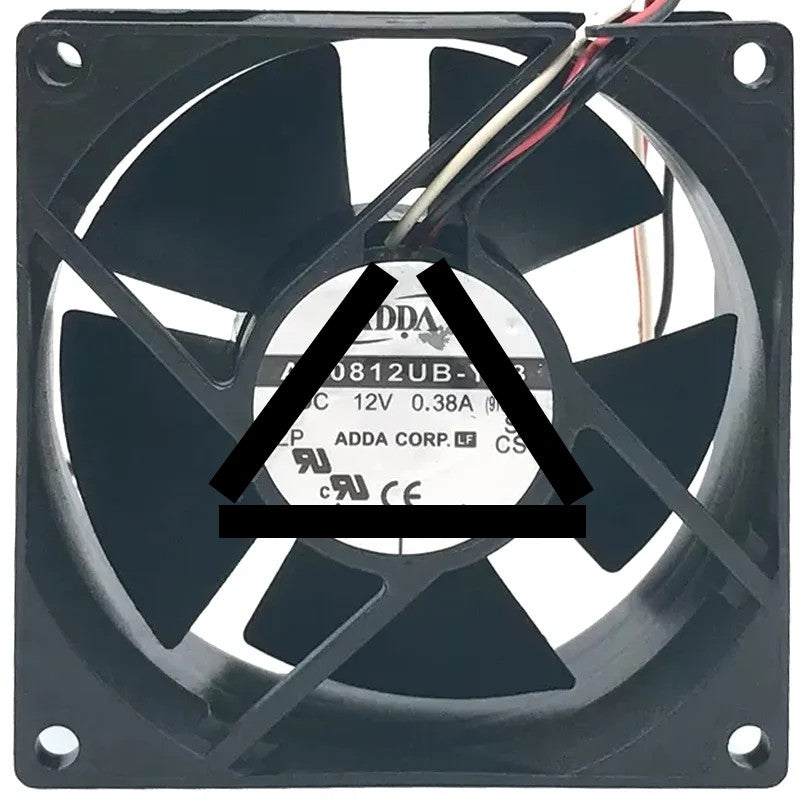 ADDA AD0812UB-Y53 DC 12V 0.38A 3 Wires Axial Cooling Fan