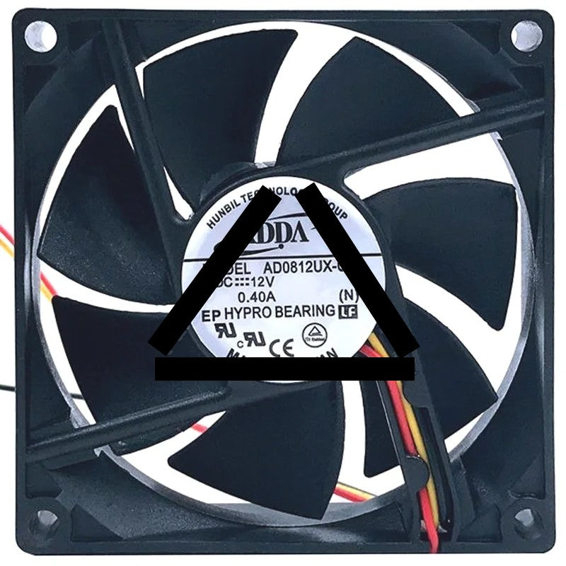 ADDA AD0812UX-C73 DC 12V 0.40A 3 Wires HYPRO Bearing Cooling Fan