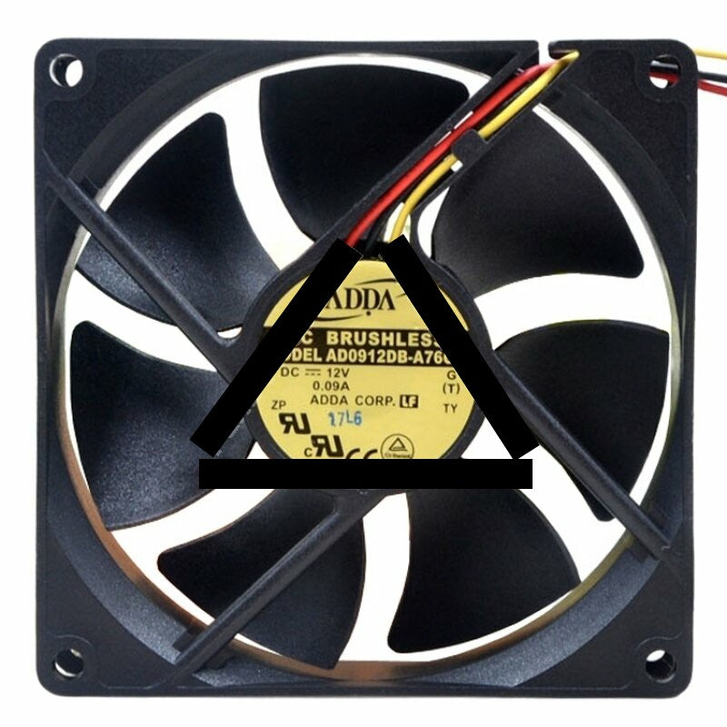 ADDA AD0912DB-A76GL DC 12V 0.09A 3 Wires Brushless Axial Cooling Fan