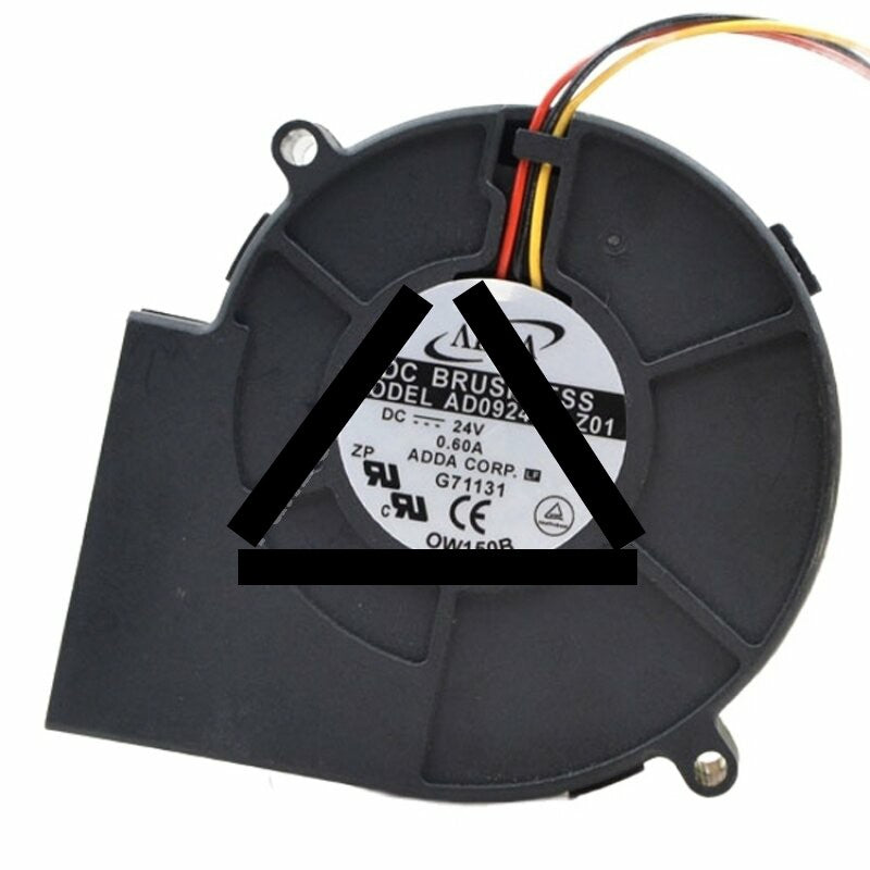 ADDA AD0924HB-Z01 DC 24V 0.60A 3 Wires Brushless Blower Cooling Fan