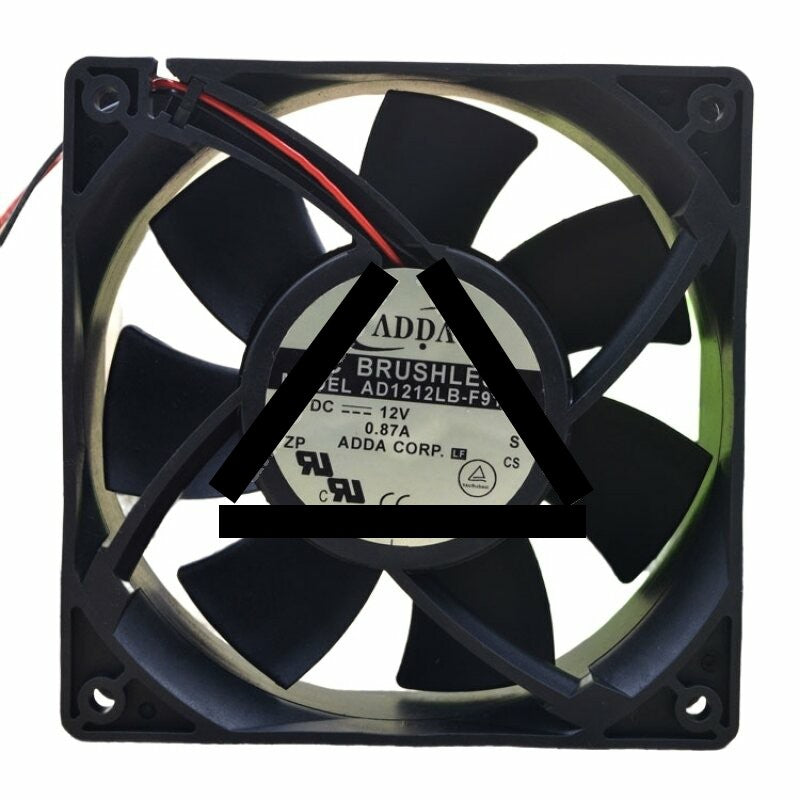 ADDA AD1212LB-F91GP DC 12V 0.87A 2 Wires Axial Cooling Fan