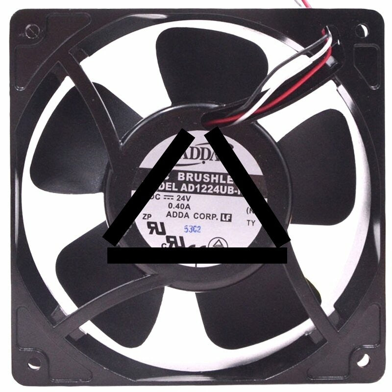 ADDA AD1224UB-F53 DC 24V 0.40A 3 Wires Brushless Axial Cooling Fan