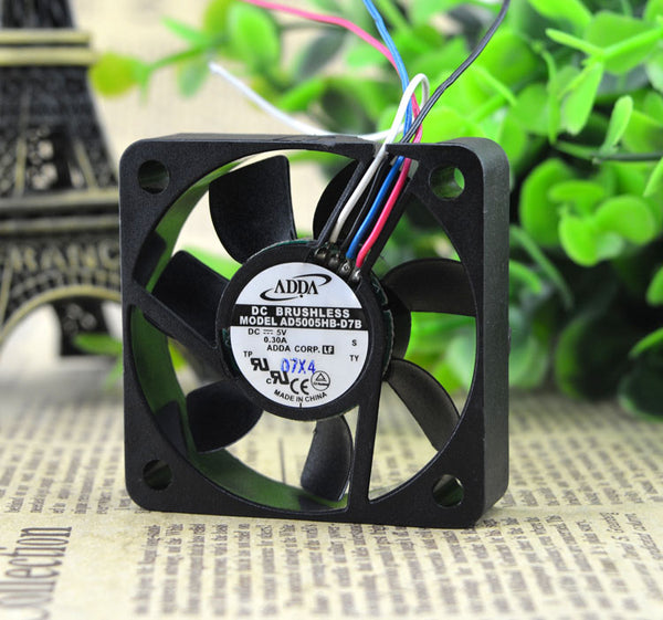 ADDA AD5005HB-D7B DC5V 0.30A four-wire PWM cooling fan