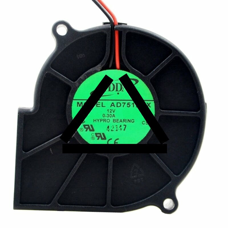 ADDA AD7512HX DC 12V 0.30A 2 Wires / 3 Wires Blower Cooling Fan