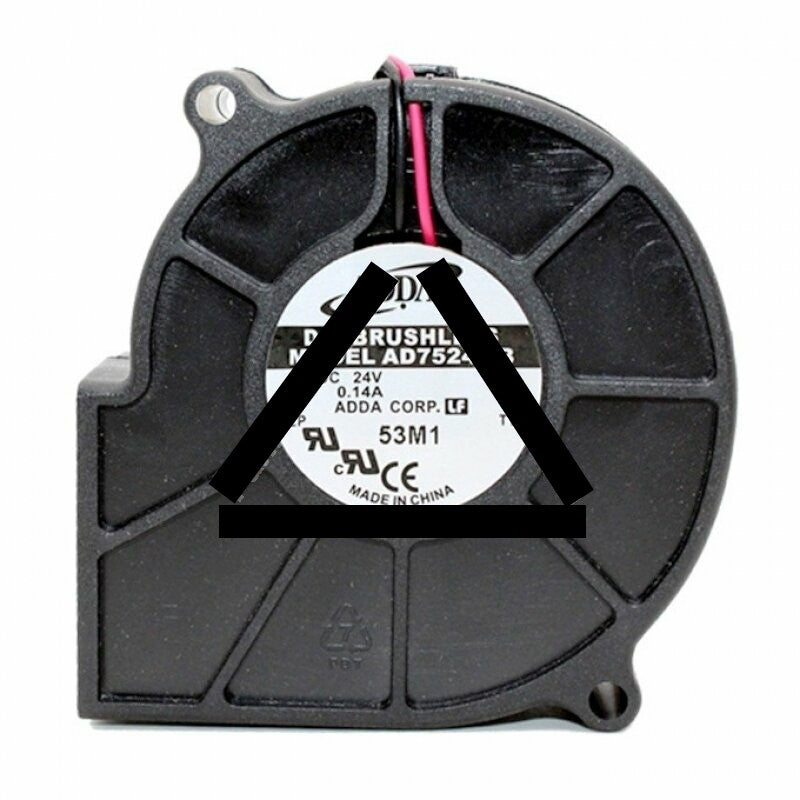 ADDA AD7524MB DC 24V 0.14A 2 Wires Blower Cooling Fan