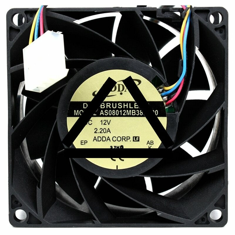 ADDA AS08012MB389B00 12V 2.20A 4 Wires DC Brushless PWM Axial Fan