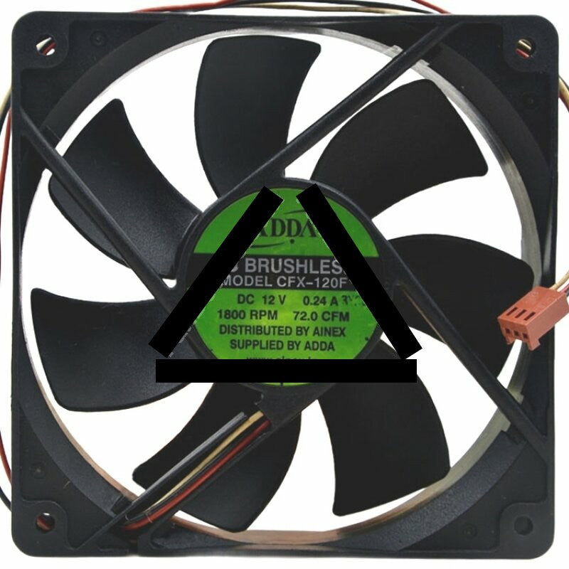 ADDA CFX-120F DC 12V 0.24A 3 Wires 1800RPM 72.0CFM Axial Cooling Fan