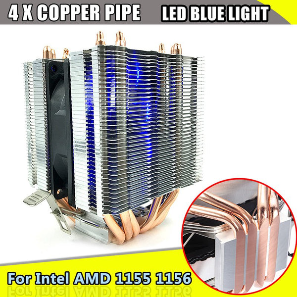 Låg Radiator Aluminum LED CPU Cooler Fan Heatsink Radiator For Intel LAG1156/1155/1 ...