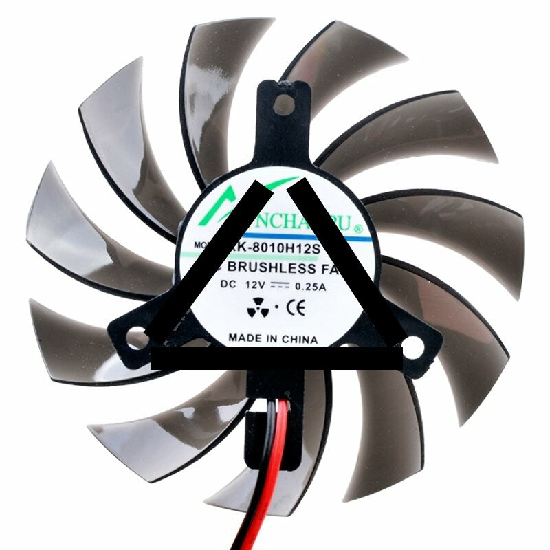 ANCHAOPU XK-8010H12S 12V 0.25A 2 Wires DC Brushless Axial Cooling Fan