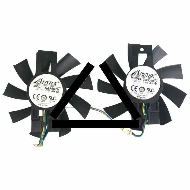 APISTEK GA92B2U DC 12V 0.46A Axial Cooling Fan