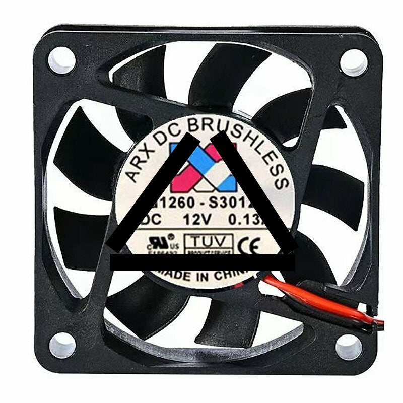 ARX FD1260-S3012C DC 12V 0.13A 2 Wires Axial Cooling Fan