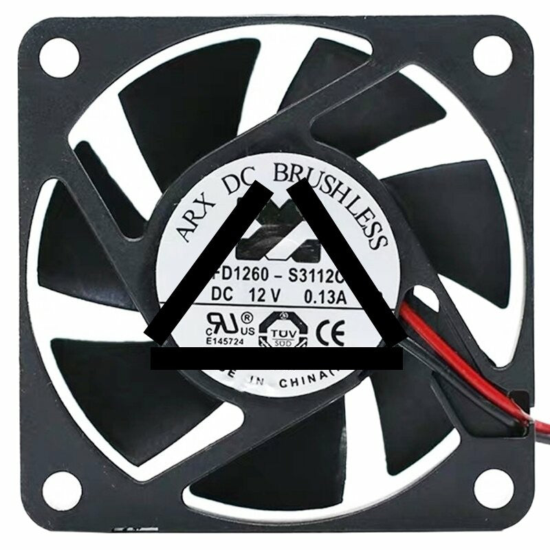 ARX FD1260-S3112C DC 12V 0.13A 2 Wires Brushless Axial Cooling Fan