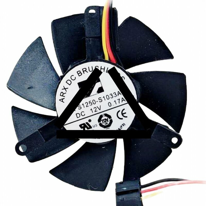 ARX FS1250-S1033A DC 12V 0.17A 3 Wires Brushless Axial Cooling Fan