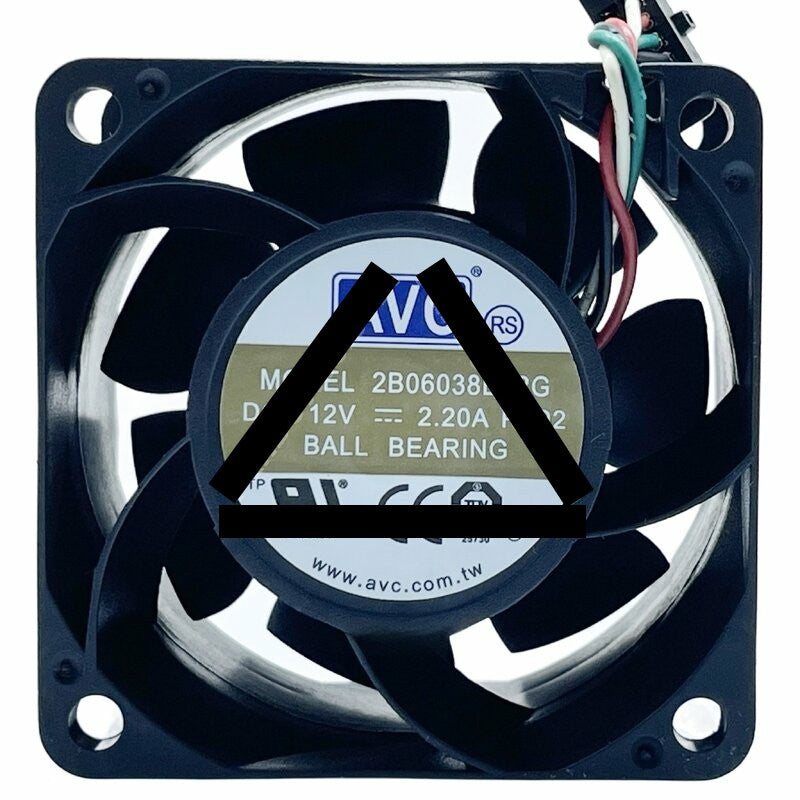 AVC 2B06038B12G DC 12V 2.20A 4 Wires Ball Bearing Axial Cooling Fan