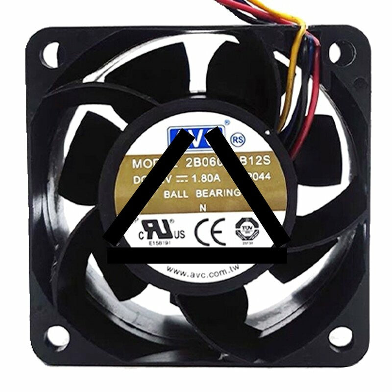 AVC 2B06038B12S DC 12V 1.80A 6038 Axial Ball Bearing Cooling Fan