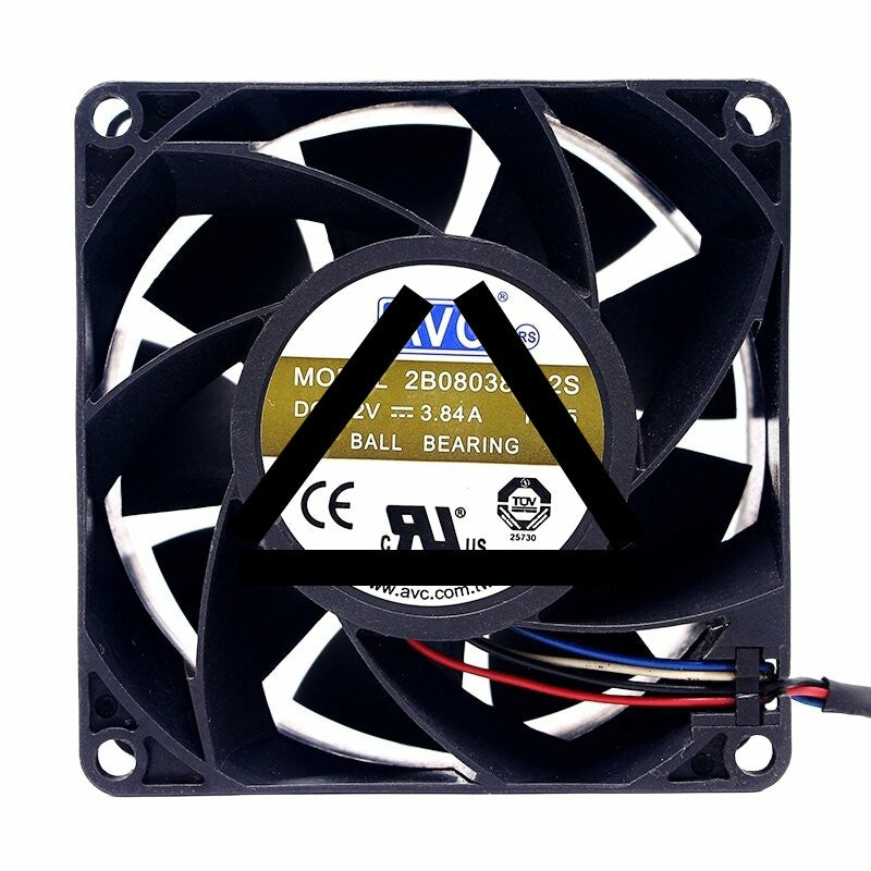 AVC 2B08038B12S DC 12V 3.84A 8038 Axial Ball Bearing Cooling Fan
