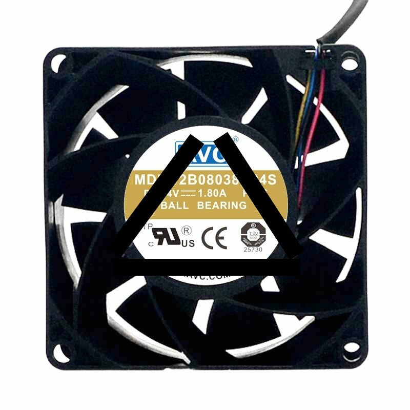 AVC 2B08038B24S DC 24V 1.80A 8038 Axial Ball Bearing Cooling Fan