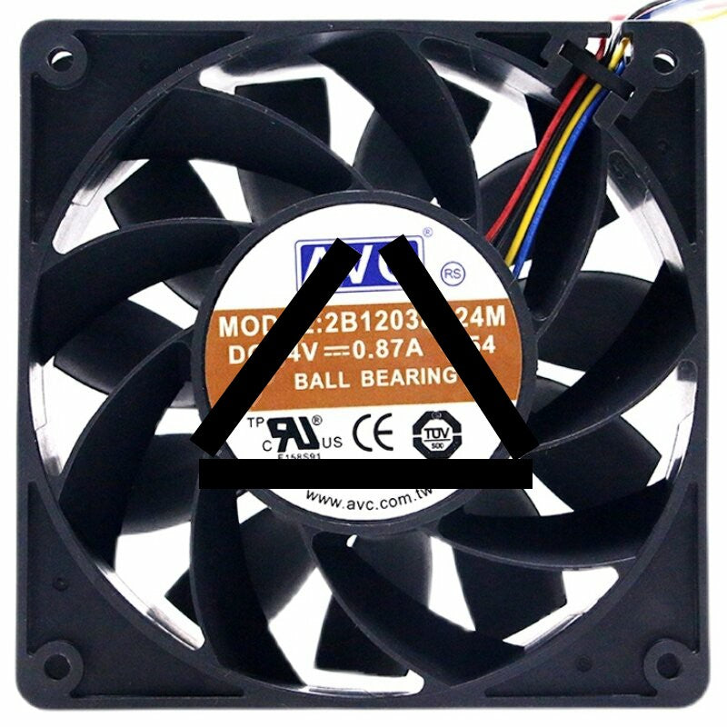 AVC 2B12038B24M DC 24V 0.87A 2 / 3 / 4 Wires Ball Bearing Axial Fan