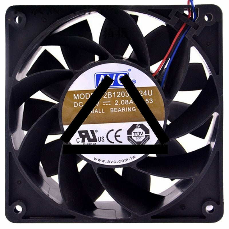 AVC 2B12038B24U DC 24V 2.08A 3 Wires Ball Bearing Axial Cooling Fan