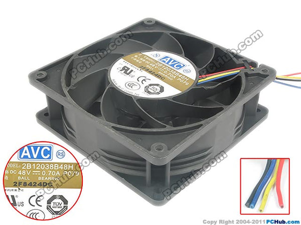 AVC 2B12038B48H, P079 DC 48V 0.70A 120x120x38mm Server Square fan