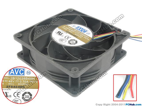 AVC 2B12038B48H, P079 DC 48V 0.70A 120x120x38mm Server Square fan