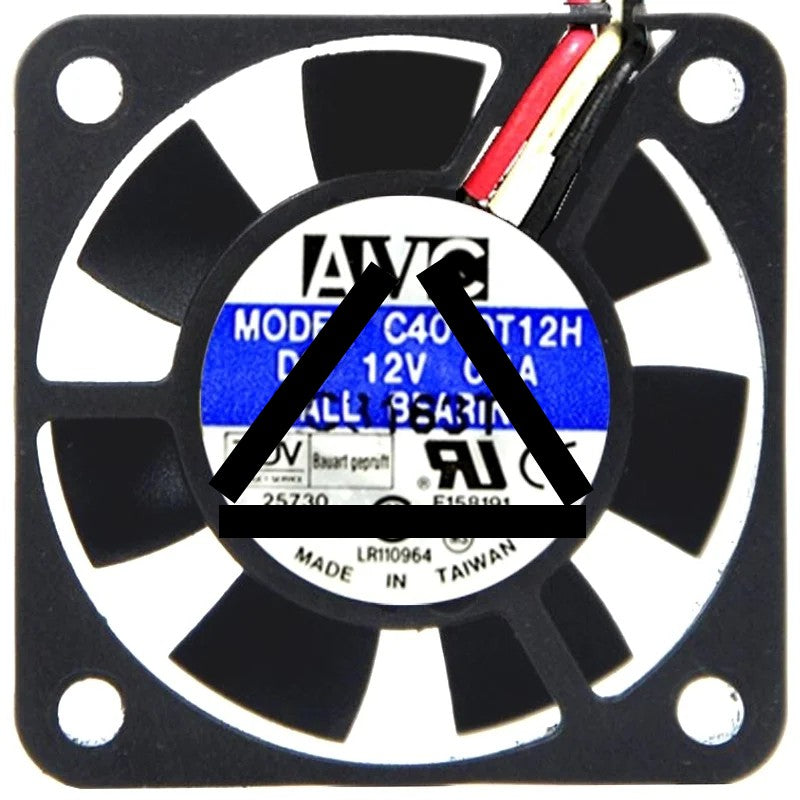 AVC C4010T12H DC 12V 0.1A 3 Wires Ball Bearing Axial Cooling Fan