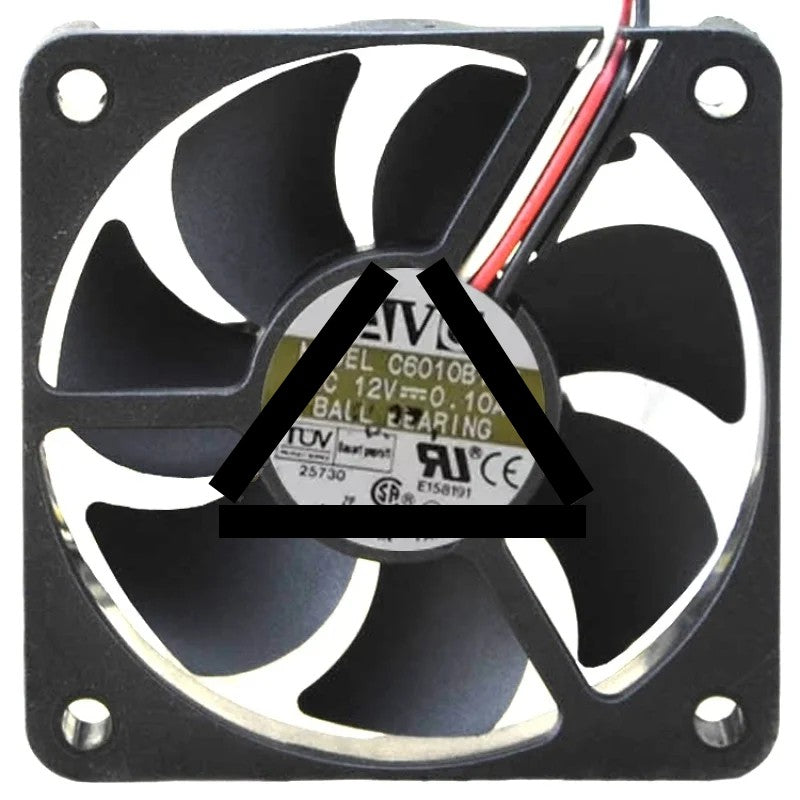 AVC C6010B12H DC 12V 0.10A 3 Wires Ball Bearing Axial Cooling Fan