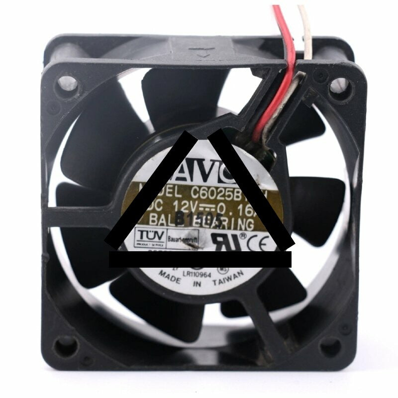 AVC C6025B12H DC 12V 0.16A 3 Wires Axial Cooling Fan