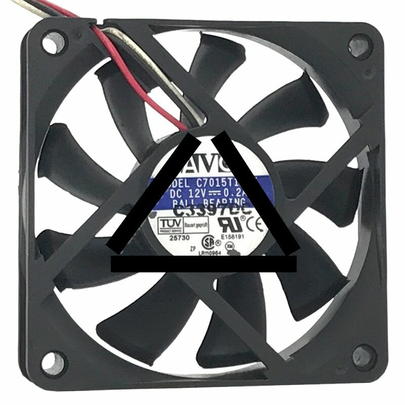 AVC C7015T12MY DC 12V 0.2A 2 Wires / 3 Wires Ball Bearing Axial Cooling Fan