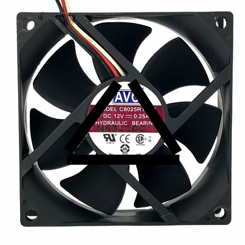 AVC C8025R12HB DC 12V 0.25A 8025 Axial Hydraulic Bearing Cooling Fan