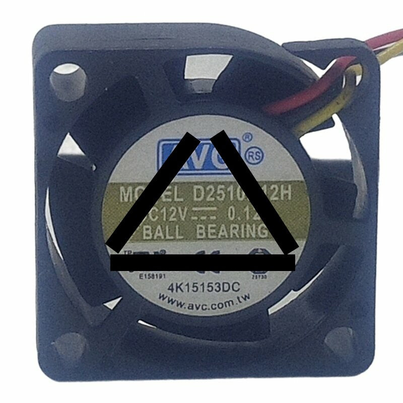 AVC D2510B12H DC 12V 0.12A 2510 Axial Ball Bearing Cooling Fan