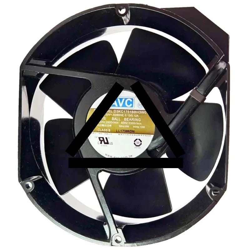 AVC D3KC1751BBH3W01 AC 230V 0.13/0.12A 2 Wires Ball Bearing Cooling Fan