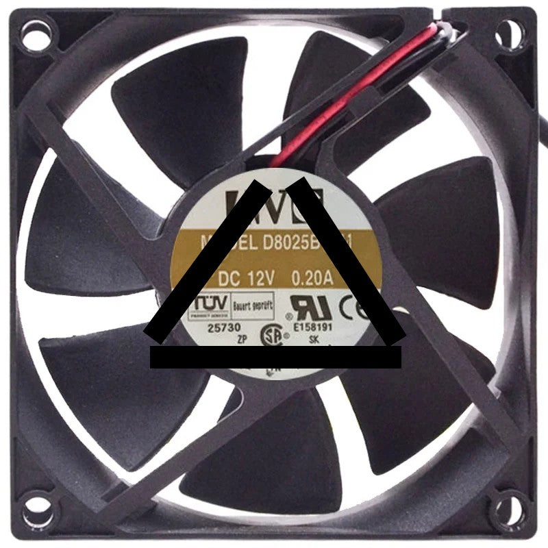 AVC D8025B12M DC 12V 0.20A 2 Wires Axial Cooling Fan