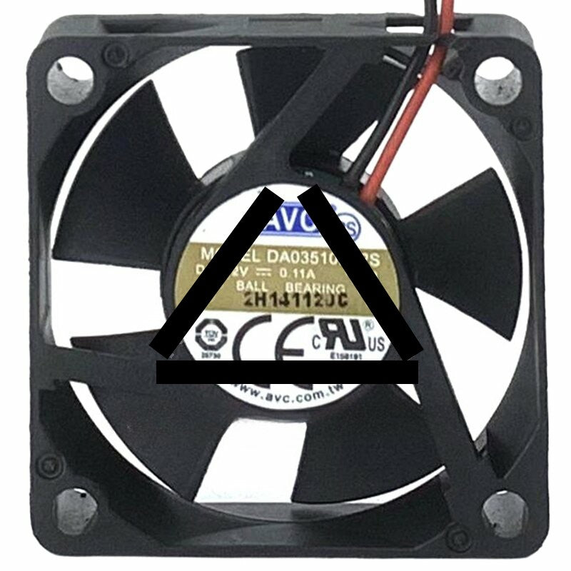AVC DA03510B12S DC 12V 0.11A 2 Wires Ball Bearing Axial Cooling Fan