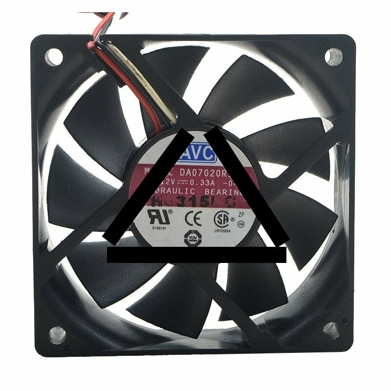 AVC DA07020R12H DC 12V 0.33A 3 Wires Axial Cooling Fan