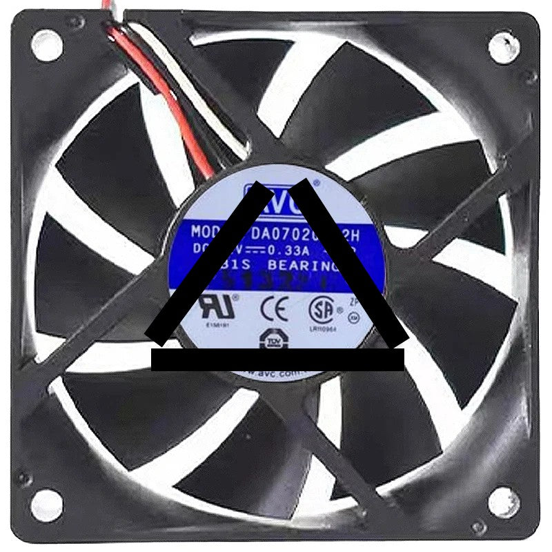 AVC DA07020T12H DC 12V 0.33A 3 Wires Ball Bearing Cooling Fan