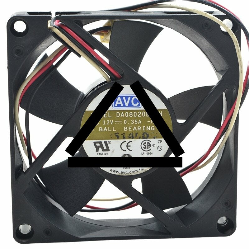 AVC DA08020B12H DC 12V 0.35A 8020 Axial Ball Bearing Cooling Fan