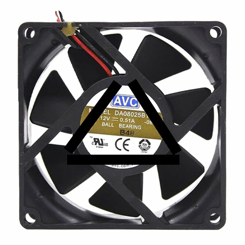 AVC DA08025B12U DC 12V 0.51A 8025 Axial Ball Bearing Cooling Fan
