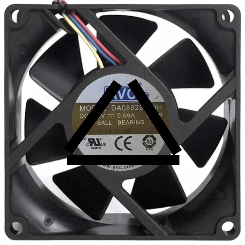 AVC DA08025B48H DC 48V 0.09A 3 Wires Ball Bearing Cooling Fan