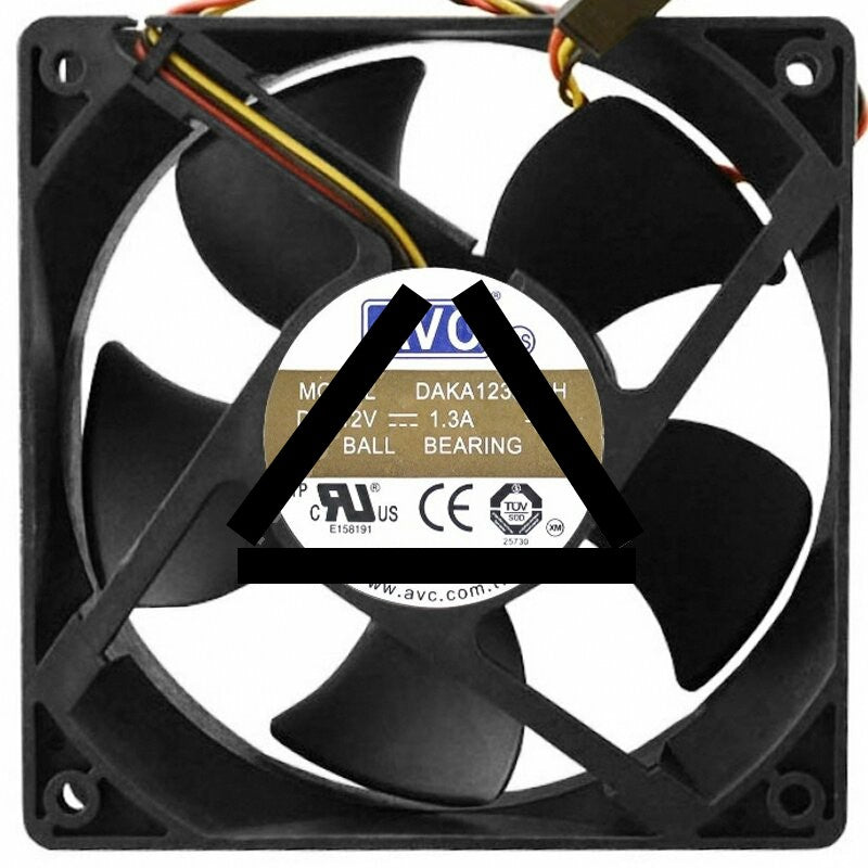 AVC DAKA1238B2H 12V 1.3A 3 Wires Ball Bearing Cooling Fan
