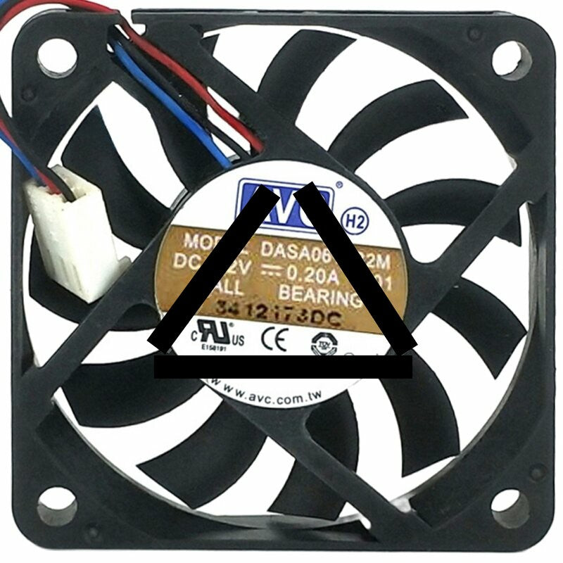 AVC DASA0610B2M DC 12V 0.20A 3 Wires 6010 Ball Bearing Axial Cooling Fan