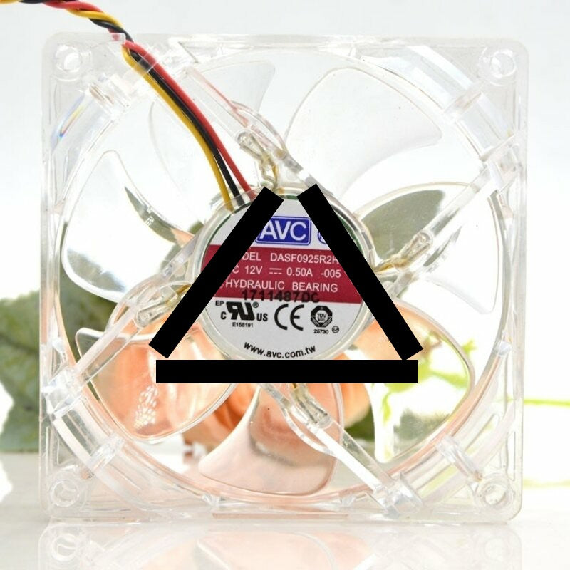 AVC DASF0925R2H DC 12V 0.50A 2 Wires / 3 Wires Axial Transparent Cooling Fan